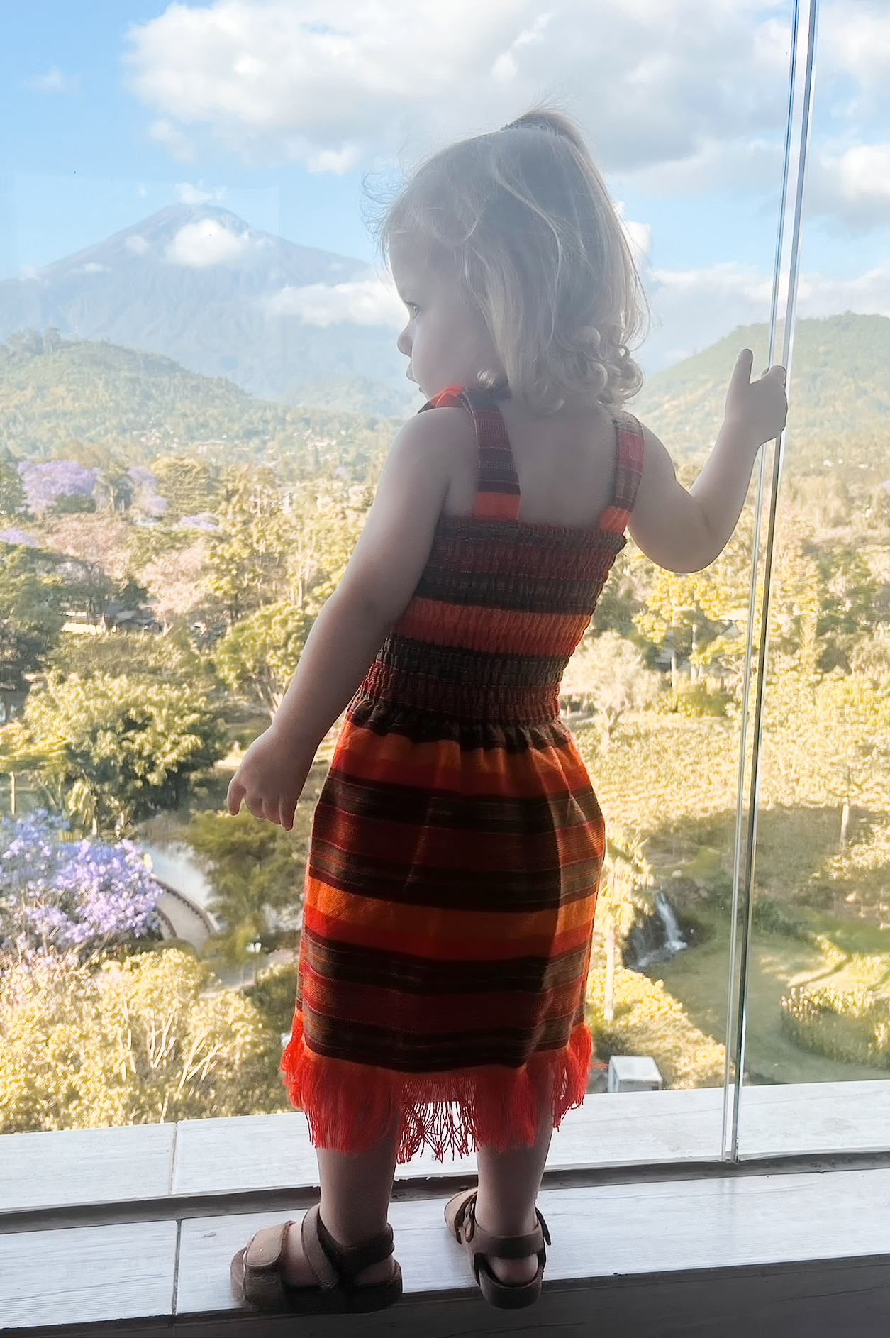 Renske looking out over Arusha