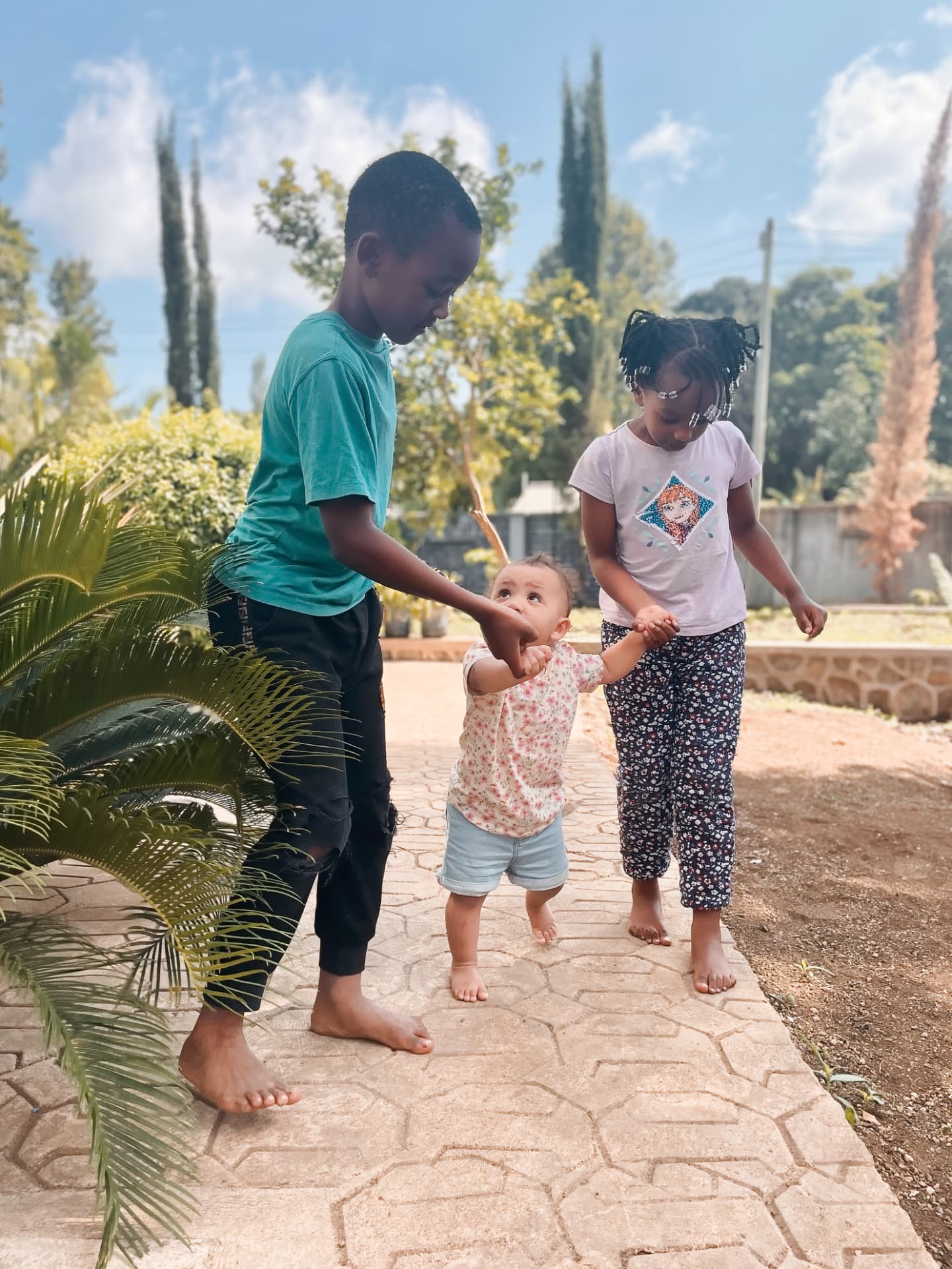 Dora walking with Joshua and Joanne