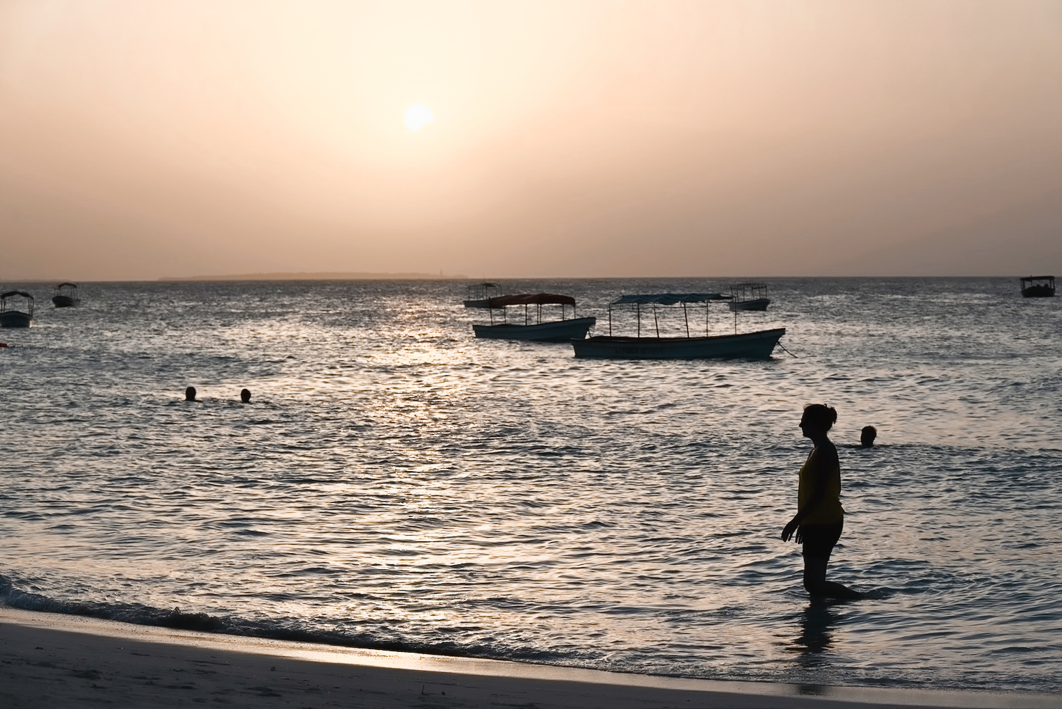 Sunset swim in Zanzibar
