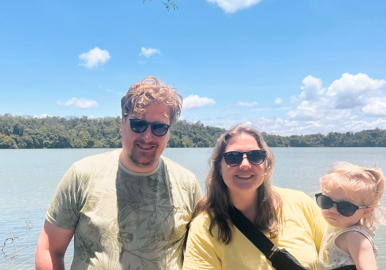 Jaap, Leonie and Renske at Lake Duluti