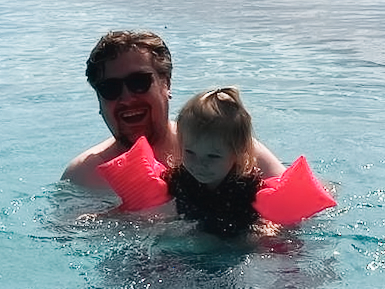 Jaap and Renske in the pool at Simba Lodge