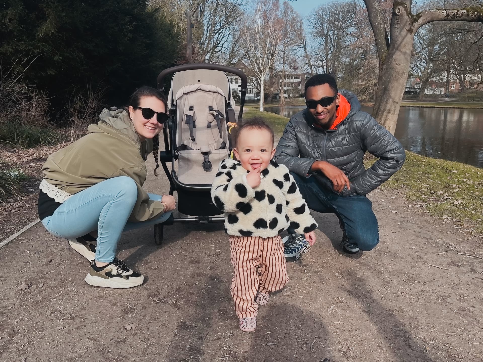 Renee, Dora and Johnson in the park
