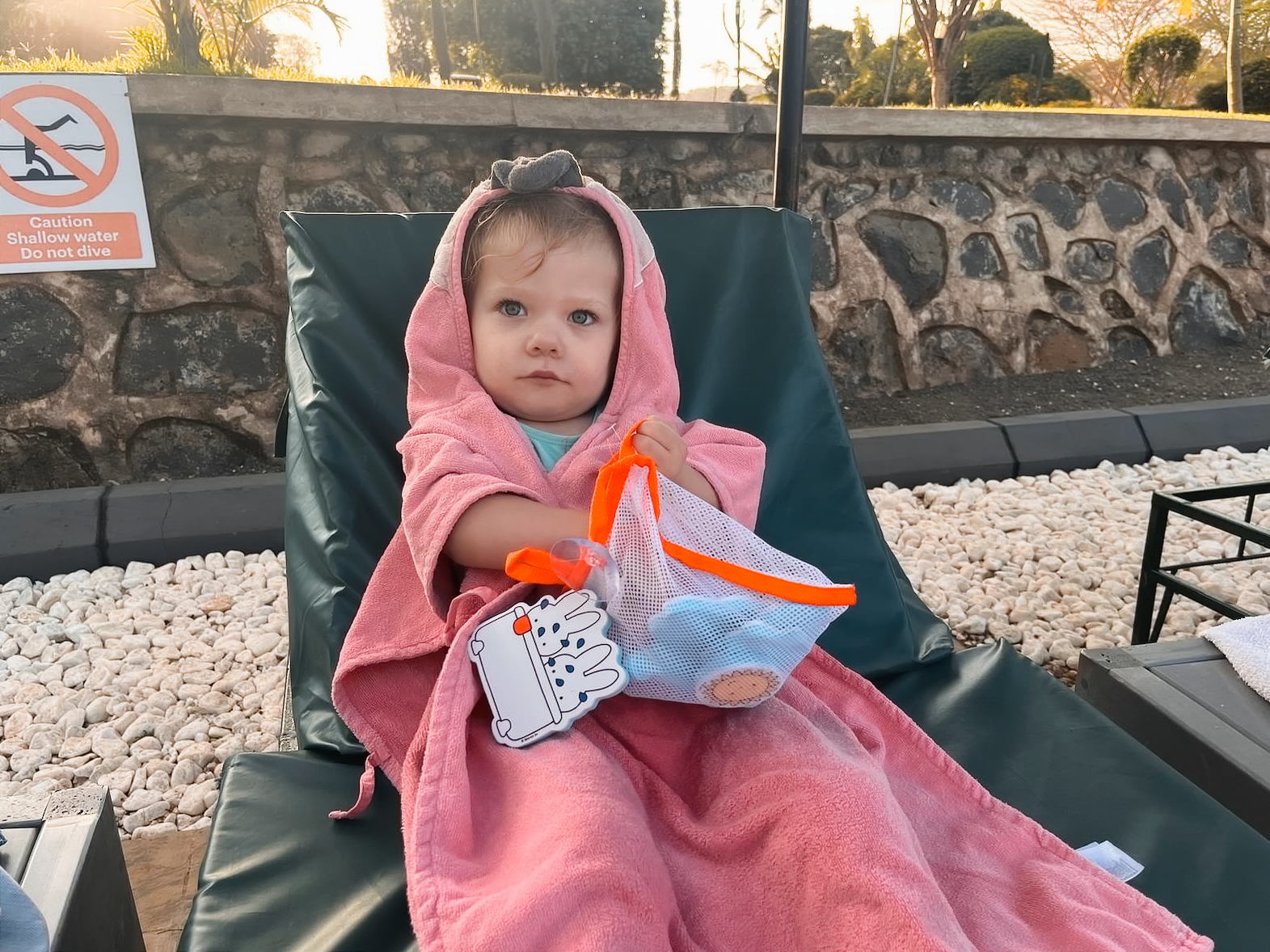 Renske wrapped up after swimming