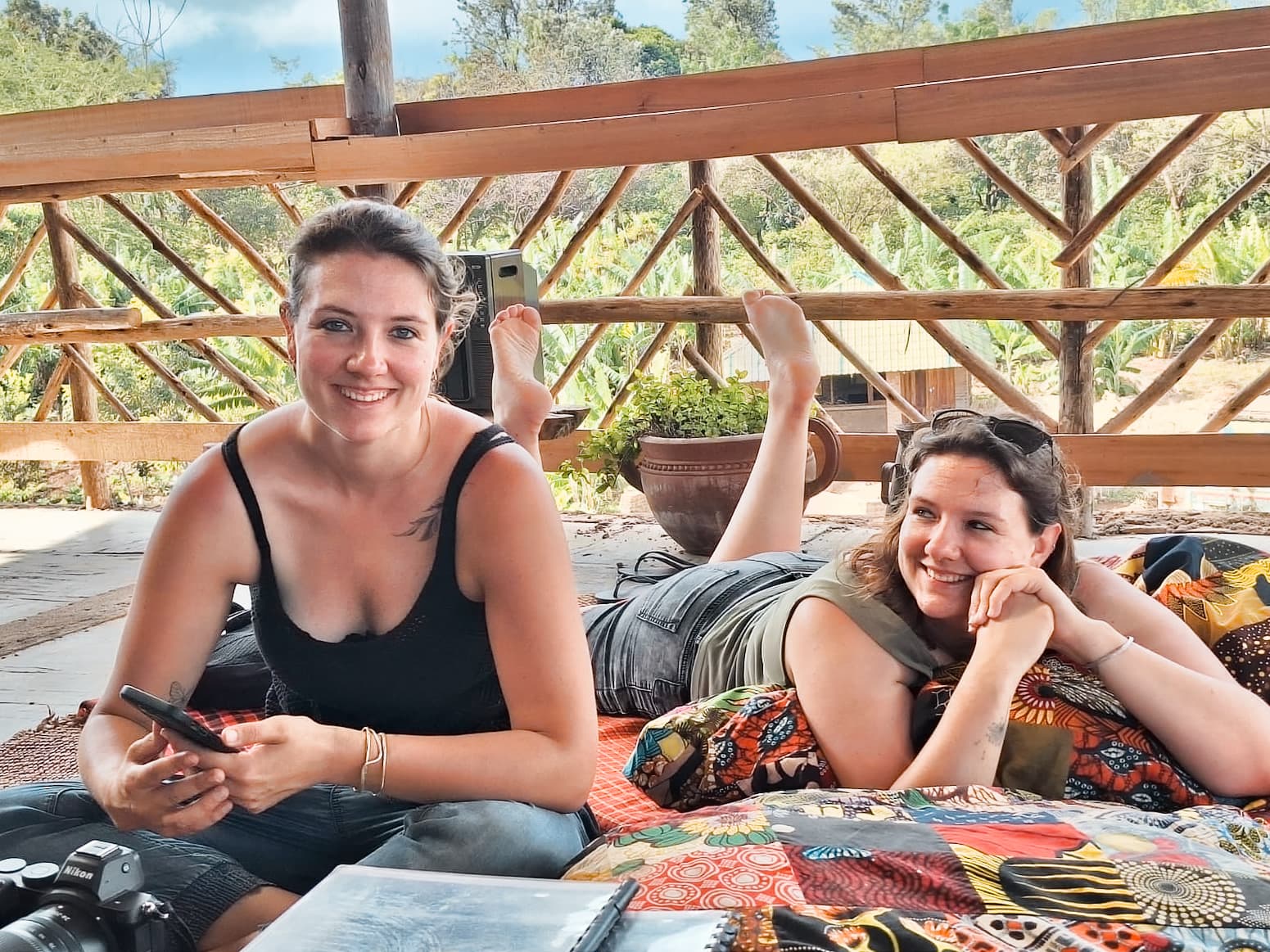 Renee and Leonie taking it easy