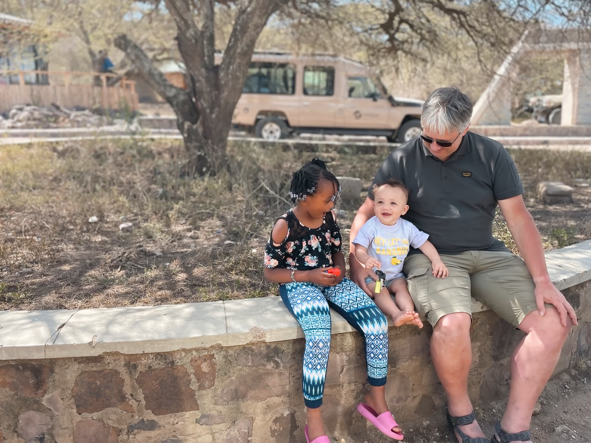 Opa Bert with Dora and Joanna