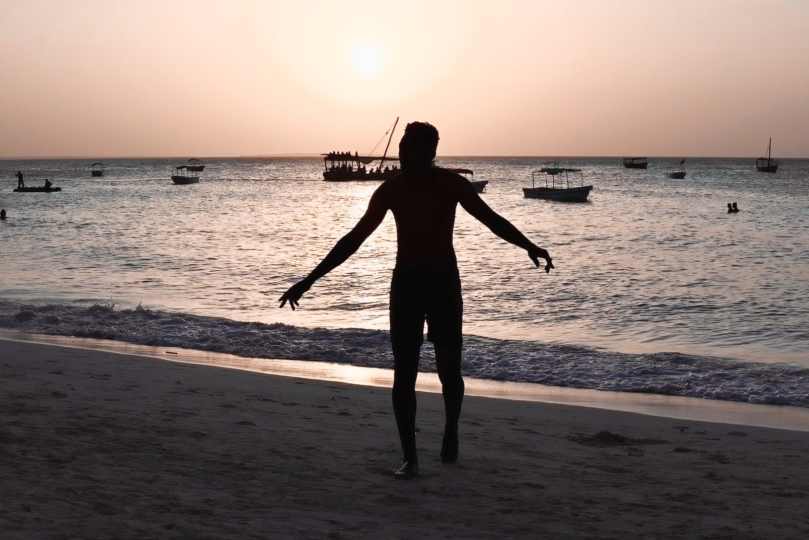 Sunset on the Zanzibar beach