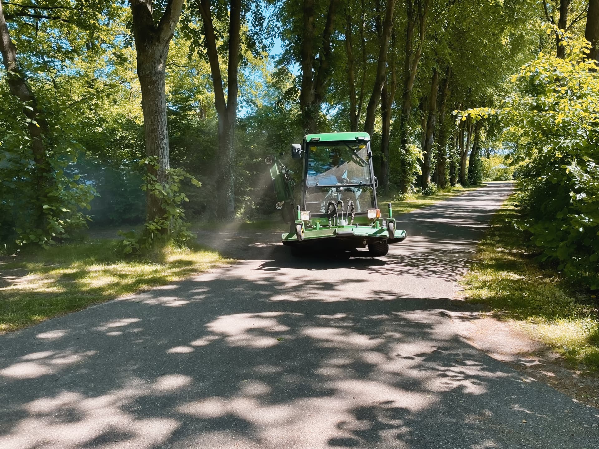 Mowing the campsite lanes