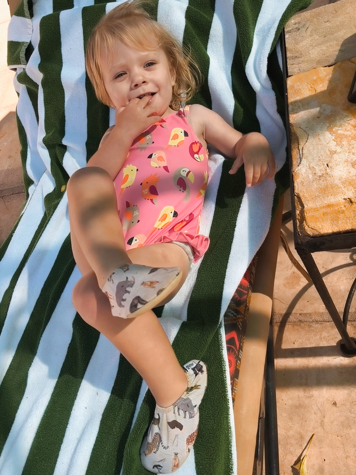 Renske drying off at Farmhouse Karatu