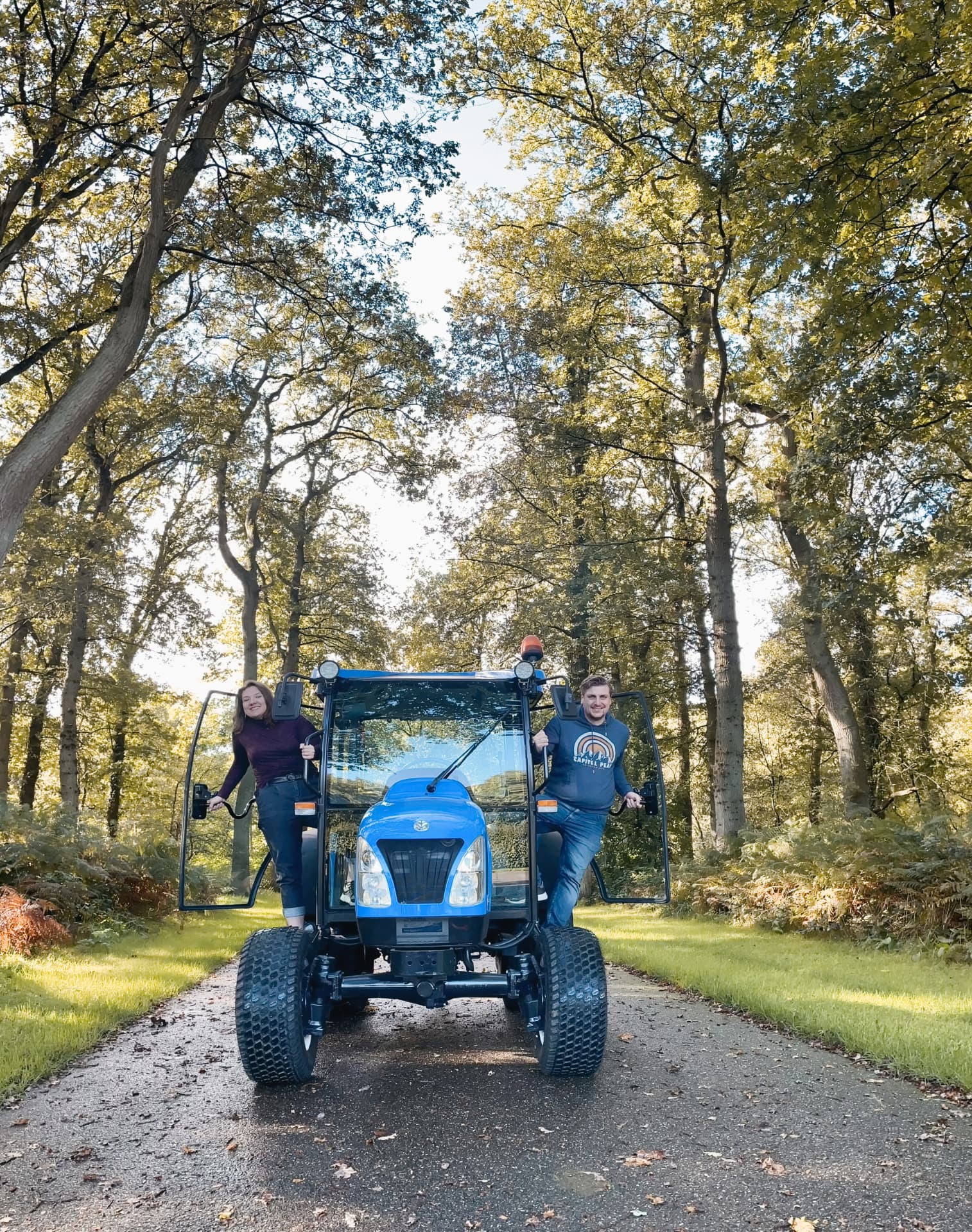 Leonie and Jaap with the tractor